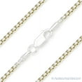 thumbnail image 1 of 1.8mm Diamond-Cut Round-Box Chain Necklace in .925 Sterling Silver w/ 14k Yellow Gold, 1 of 2