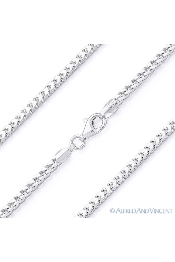 1.8mm Franco Arrow-Link Italian Chain Necklace in .925 Sterling Silver w/ Rhodium