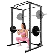 1.8mm Heavy-Duty Steel Power Cage with 1200lbs Capacity - 14-Level Adjustable Squat Rack for Bench Press, Squats, Pull-Ups - Home Gym, Garage, Fitness Studio