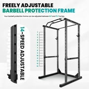 1.8mm Thick Steel Squat Rack with 1200lbs Capacity - Power Cage with 14 Adjustable Levels for Bench Press, Deadlifts, Pull-Ups - Garage Gym, Fitness Studio, Pro Training