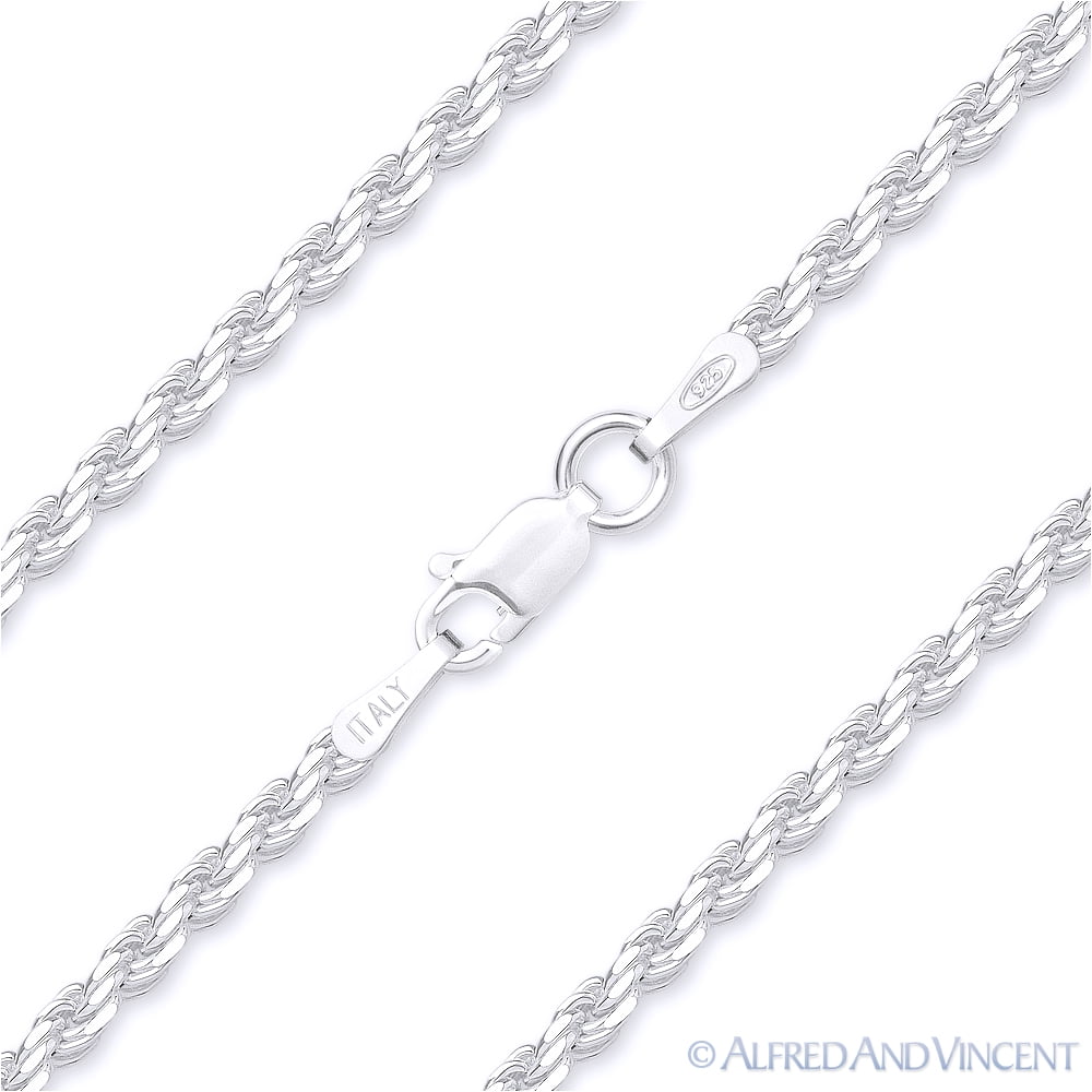 Men's Women’s Solid 925 Sterling Silver Thin Rope Bracelet 7.5” Made in Italy 3mm,5mm 3mm / 7.5 (Small) / Plain 925 Silver