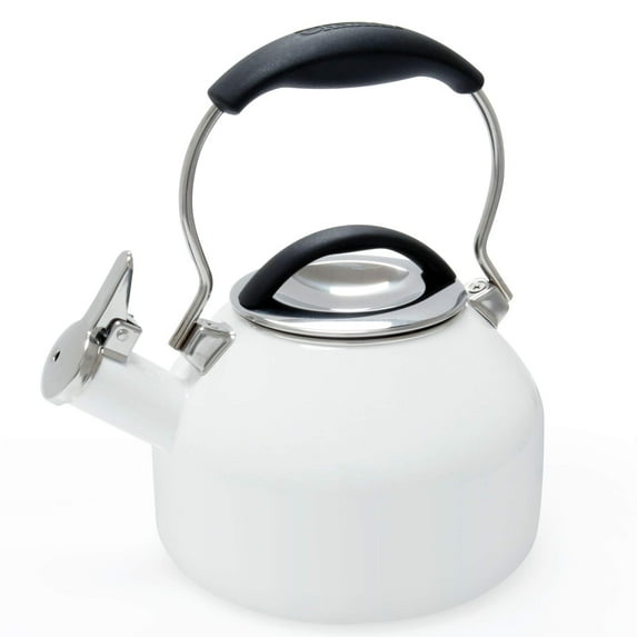 1.8qt Enamel-on-Steel Classic Oolong Teakettle White