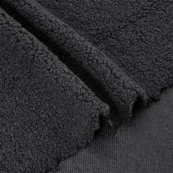 1.8x1 Yard Black Solid Sherpa Plush Fleece Fabric Lambs Wool Fabrics Anti Pill Lambskin Lined Lining Material Cloth DIY Sewing Crafts Materials for Background Crafts Materials Scarf 1yard