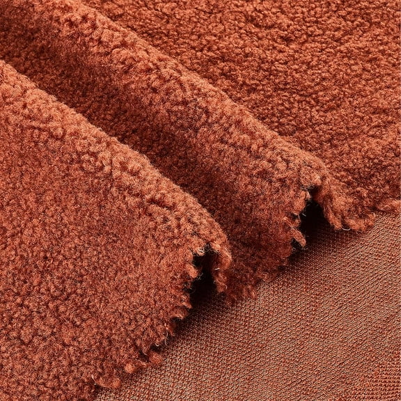 1.8x1 Yard Lambs Wool Fabrics Saddle Brown Lambskin Lined Lining Material Cloth Anti Pill Solid Sherpa Plush Fleece Fabric DIY Sewing Crafts Materials