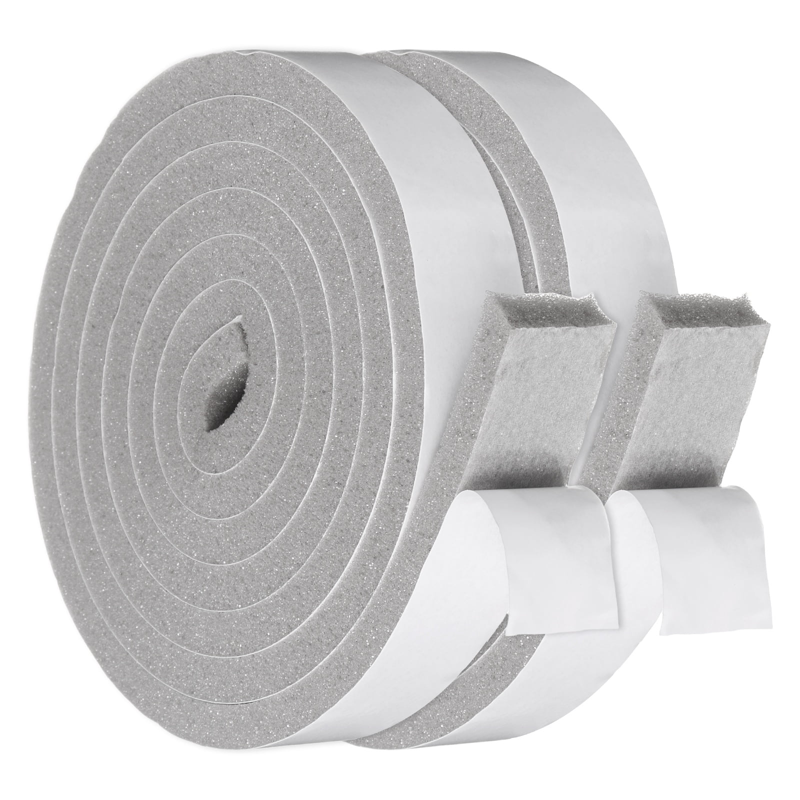 1-9/16" x 3/8" Foam Weather Stripping, Self Adhesive Door Seal Insulation Strips, Soundproofing Foam Seal Tape for Door/Window, Air Conditioning (13.12 Ft Total Length in 2 Roll)