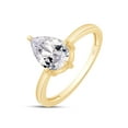 thumbnail image 1 of AFFY 1.90CT 7X9MM Pear Shape Moissanite Diamond Solitaire Ring for Women 14K Yellow Gold over Silver-9.5, 1 of 6