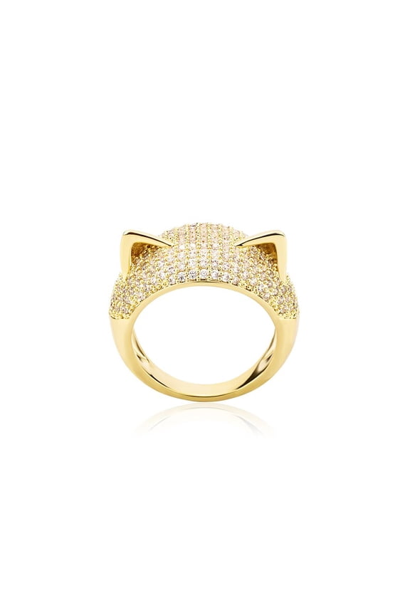 1.9 Ct Round Cut Diamond Cat Women Ring 14K White Gold