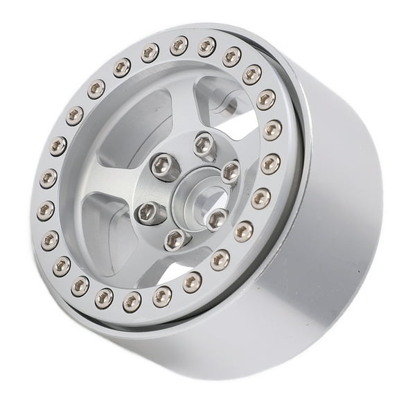 1.9 Inch Beadlock Wheels Aluminum Alloy 5 Hole Silver Rims Non Staining Lock Tire Wheel Rims Wheel HubSilver