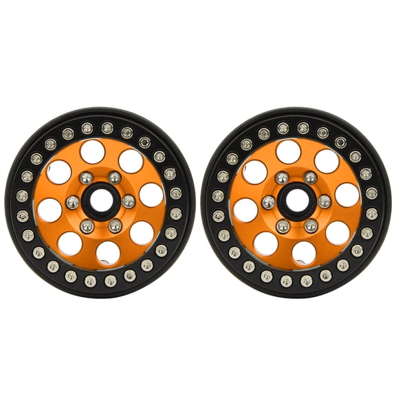 1.9 Inch RC Car Aluminium Alloy Wheel Hub Glue Free Metallic Beadlock Rims Heavy Duty Replacement Upgrade Parts for HSP Redcat Traxxas Tamiya HPI Axial Crawler Scale Car 2 Pieces
