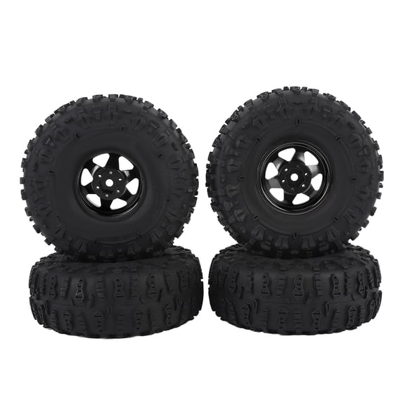 1.9 Inch RC Crawler Tire Set Heavy Duty Rubber Tires with Metal Deep Groove Hex Hub Wheel Rims Universal 4.8x1.9 in / 122x48 mm Upgrade Part for SCX10 D90 Remote Control Cars 4-Pack