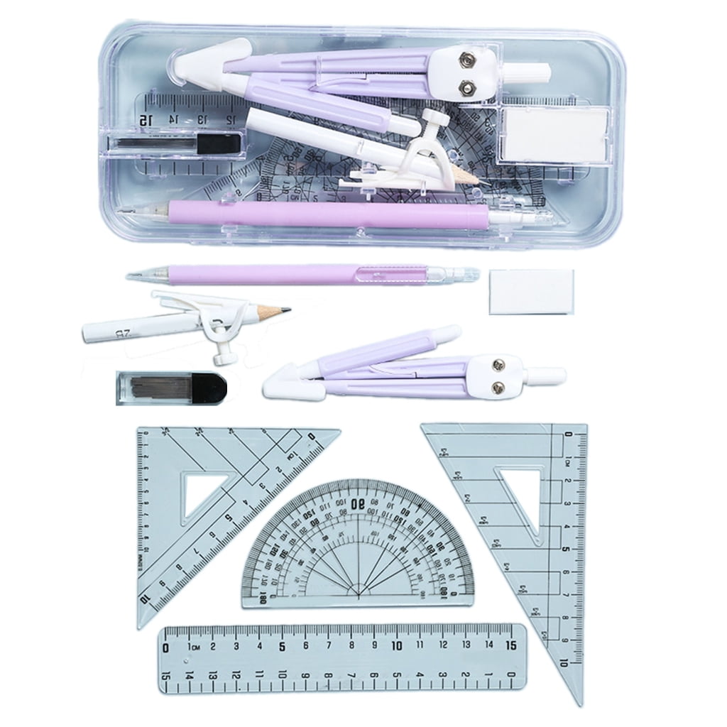 1. 9-Piece Geometry Tool Set with Storage Case, Compasses & Rulers for ...