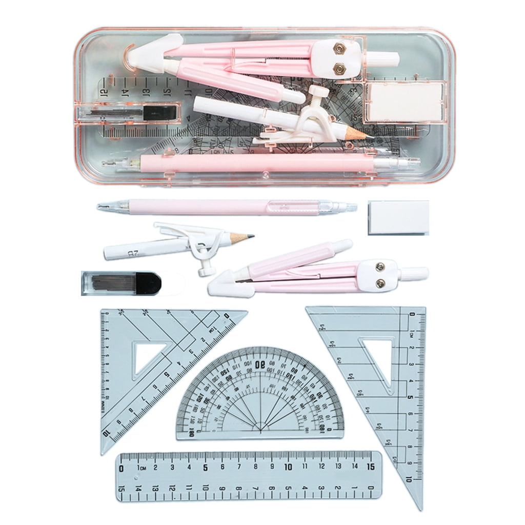 1. 9-Piece Geometry Tool Set with Storage Case, Compasses & Rulers for ...