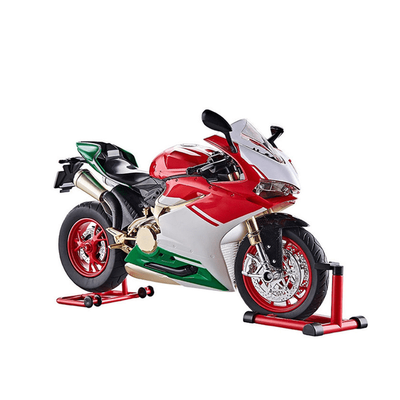 1/9 Scale Alloy Dynamic RC Motorcycle Model, Realistic Simulation Sports RC Dirt Bike with Ignition System, Smoke Spray, Light & Sound for Enthusiasts