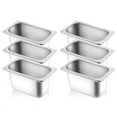 thumbnail image 1 of Qtmnekly 1/9 Size 4 Inch Deep Hotel Pans Anti Clogging Stainless Steel Steam Table Pans Commercial Metal Food Catering Trays Stainless steel Silver, 1 of 7