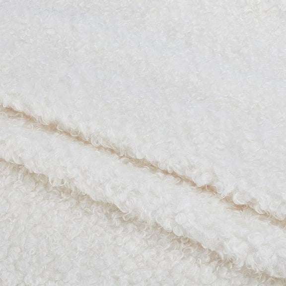 1.9 Yards White Curly Sherpa Fleece Fabric 30 Inches Lambskin Thermal Lined Material Curly Fleece Wool Fabrics for Costumes Pillows Rugs Apparel Decorations DIY Projects diy