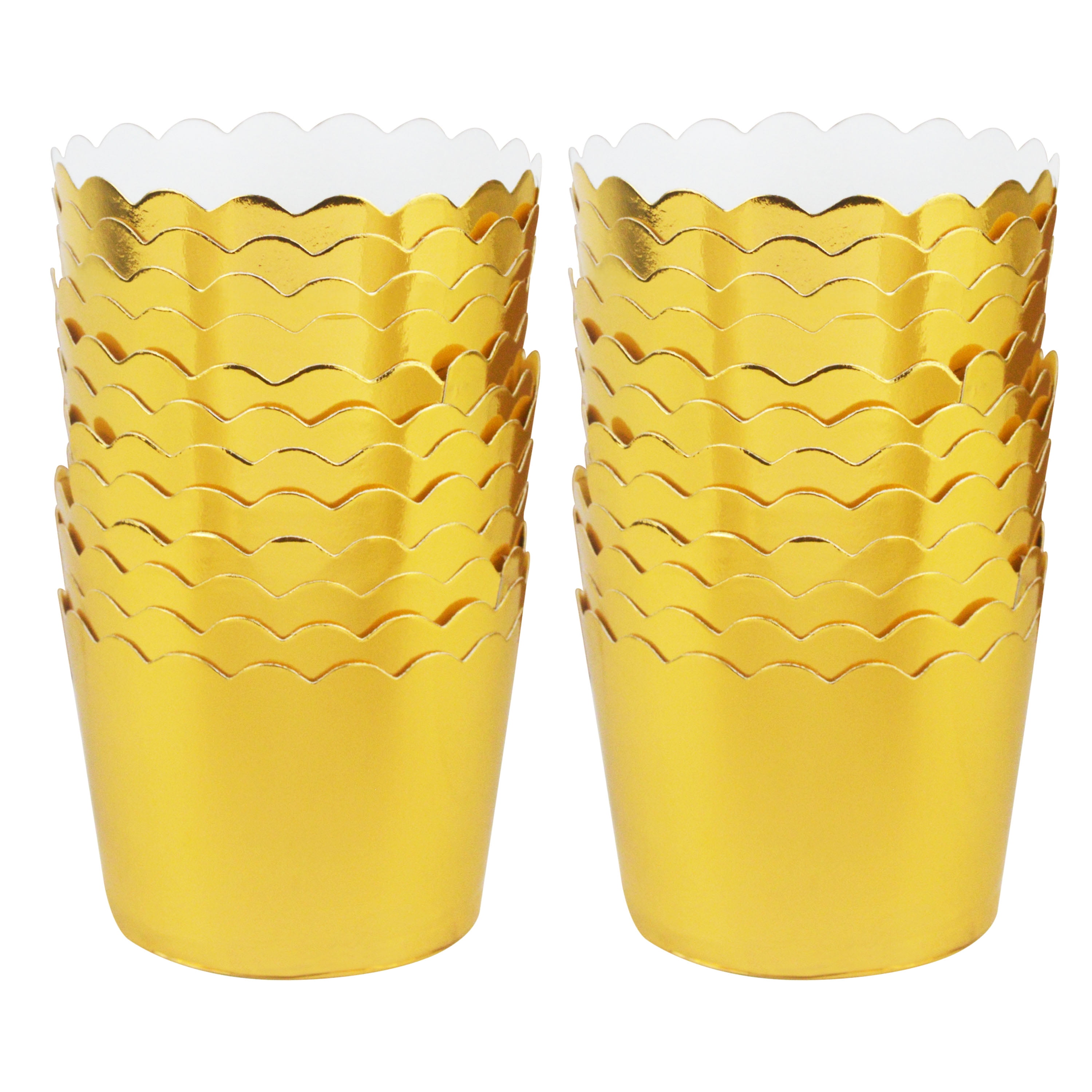1.9 in Dia Bottom x 1.73 in H, 24 ct Gold Paper Treat Cup, Everyday, Baking Cups, Way to Celebrate