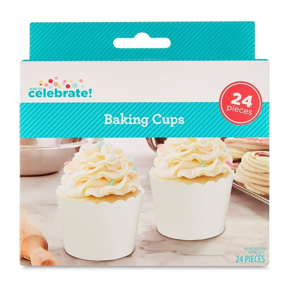 White Baking Cups, 24 Count, by Way To Celebrate