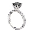 thumbnail image 1 of 1.90 CTW 14K White Gold Black Diamond Ring with Diamonds Princess Cut Solitaire With Accents Unique, 1 of 5