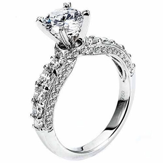 1.90 Carat Brilliant Round Cut Diamond Engagement Ring