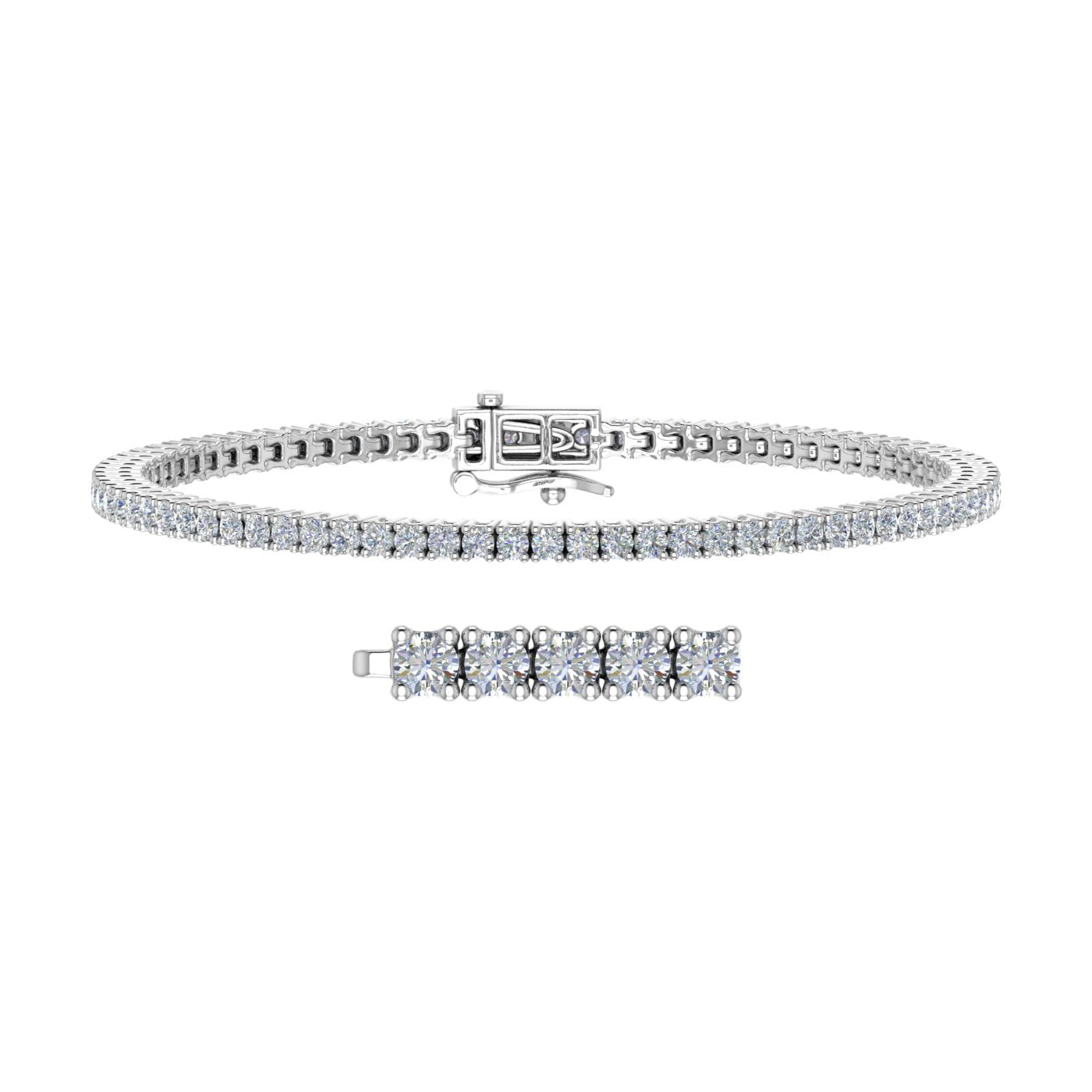 2.00 CT Natural Diamond Tennis Bracelet G-H SI 14K White Gold 7 inch 84  stones | eBay