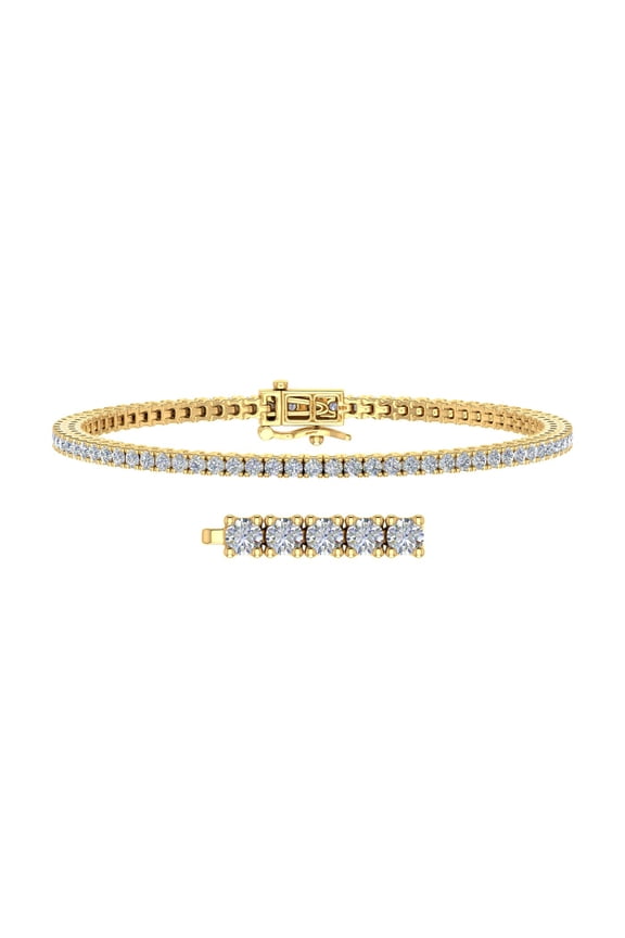 1.90 Carat Diamond Tennis Bracelet in 10K Yellow Gold (7 Inch)