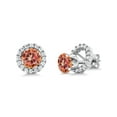 thumbnail image 1 of Gem Stone King 2.00 Ct Round 6mm Ecstasy Mystic Topaz 925 Sterling Silver Removable Jacket Stud Earrings, 1 of 6