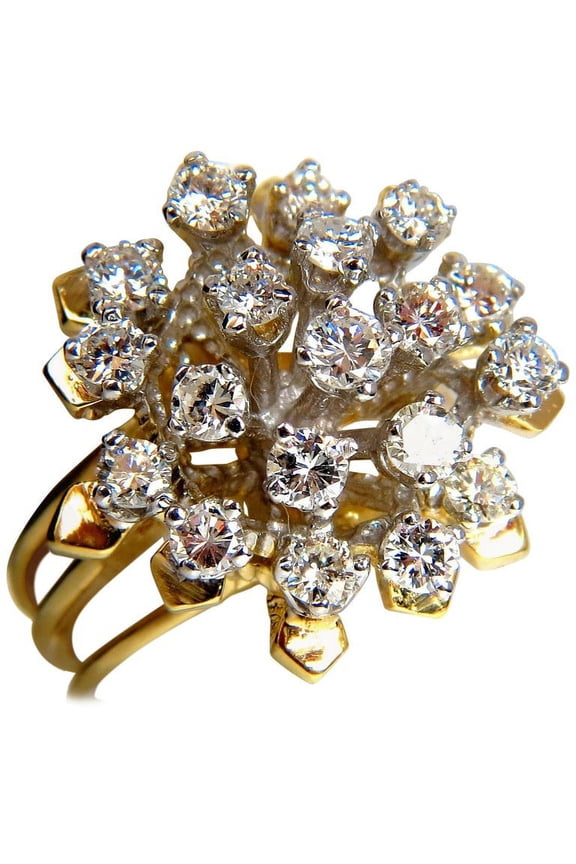 1.90CT NATURAL DIAMONDS FLOATING RAISED COCKTAIL RING 14KT 3D