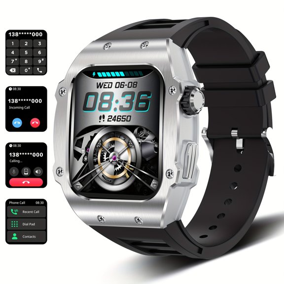 1.91 Inch Full Touch HD Metal Alloy Men's Smart Watch, Large 400mAh Battery Long Standby, Custom Watch Faces, Sleep & Multi-Sport Tracking, Remote Camera Shutter Function