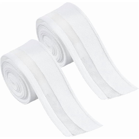 1.92 Yards White Rib Stretch Fabric Cuffs Knitted Rib with Transparent Yarn Sewing Material for DIY Sewing Waistband Neckband Leg Arms Sportswear Cuffs Extension