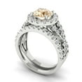 thumbnail image 1 of 1.92 ct Brilliant Round Cut Natural Morganite 14k White Gold Halo Solitaire with Accents Engagement Bridal Wedding Ring Band Set size 4, 1 of 7