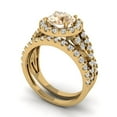 thumbnail image 1 of 1.92 ct Brilliant Round Cut Natural Morganite 14k Yellow Gold Halo Solitaire with Accents Engagement Bridal Wedding Ring Band Set size 6.5, 1 of 7