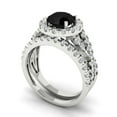 thumbnail image 1 of 1.92 ct Brilliant Round Cut Natural Onyx 18K White Gold Halo Solitaire with Accents Engagement Bridal Wedding Ring Band Set size 4.75, 1 of 7
