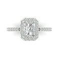 thumbnail image 1 of 1.92 ct Emerald Cut Moissanite Solitaire with Accents Engagement Ring for Women in 18K White Gold, 1 of 5