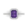 thumbnail image 1 of Clara Pucci 14K White Gold 1.92ct Amethyst Solitaire with Accents Ring, 1 of 8