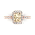 thumbnail image 1 of 1.92 ct Emerald Cut Natural Morganite Solitaire with Simulated Diamond Accents 18K Rose Gold Womens Engagement Ring, 1 of 5