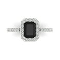 thumbnail image 1 of Clara Pucci 14K White Gold 1.92ct Onyx Solitaire with Accents Ring, 1 of 8