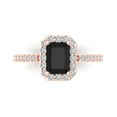 thumbnail image 1 of 1.92 ct Emerald Cut Natural Onyx Solitaire with Accents Engagement Ring for Women in 18K Rose Gold, 1 of 5
