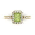 thumbnail image 1 of Clara Pucci 14K Yellow Gold 1.92ct Peridot Halo Ring for Women, 1 of 8