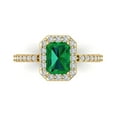 thumbnail image 1 of Clara Pucci 14K Yellow Gold 1.92ct Emerald Halo Ring for Women, 1 of 8