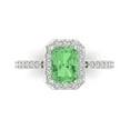 thumbnail image 1 of Clara Pucci 14K White Gold 1.92ct Green Solitaire with Accents Ring, 1 of 8