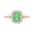 thumbnail image 1 of 1.92 ct Emerald Cut Simulated Green Diamond Solitaire with Simulated Diamond Accents 18K Rose Gold Womens Engagement Ring, 1 of 5