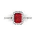 thumbnail image 1 of Clara Pucci 14K White Gold 1.92ct Tourmaline Solitaire with Accents Ring, 1 of 8