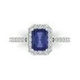 thumbnail image 1 of Clara Pucci 14K White Gold 1.92ct Tanzanite Solitaire with Accents Ring, 1 of 8