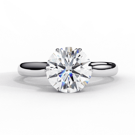 1.92CT Round Brilliant Cut Diamond With 6 Prong Solitaire Engagement Ring, 18k White Gold Ring, Lab Created Diamond, Engagement Ring For Her