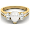 thumbnail image 1 of 1.93 Cts Pear Pearl 925 Sterling Silver Gold Vermeil Three Stone Accent Engagement Valentines Day Gifts Ring For Women, 1 of 6