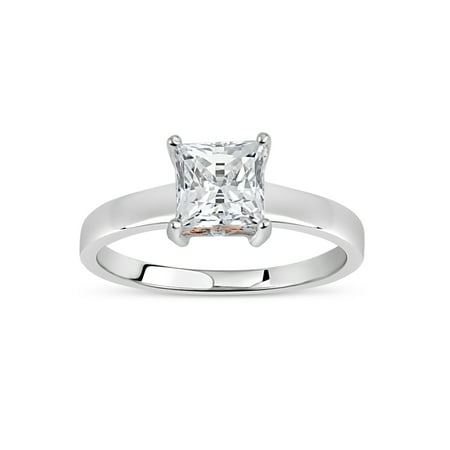 1.93 ct. Cubic Zirconia Solitaire Ring in 2Tone over Sterling Silver