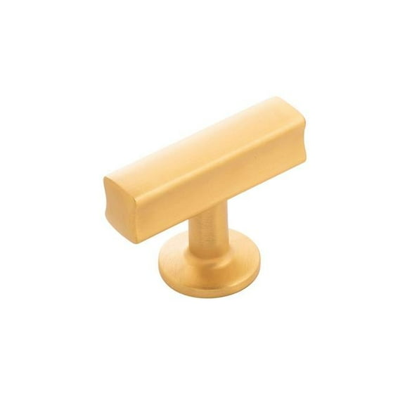 1.93 x 0.93 in. T-Knob for Kitchen Hardware, Brushed Gold Brass