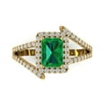 thumbnail image 1 of Solitaire with Accents Engagement Ring for Women - 1.935ct Simulated Emerald in 14K Yellow Gold Promise Ring, 1 of 8