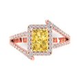 thumbnail image 1 of Clara Pucci 14K Rose Gold 1.94ct Citrine Solitaire with Accents Ring, 1 of 8