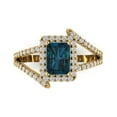 thumbnail image 1 of Clara Pucci 14K Yellow Gold Solid Gold LondonBlueTopaz Solitaire with Accents Anniversary Ring for Women - 1.935 cttw Emerald Cut, 1 of 8